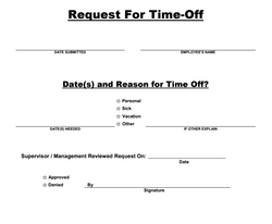 TIME OFF FORMS- 2 PARTS