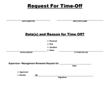 TIME OFF FORMS- 2 PARTS