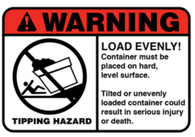 TIPPING HAZARD-   Container Stickers - 5" x 7"