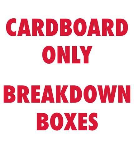 Stock: Cardboard Only Breakdown Boxes Labels - 8