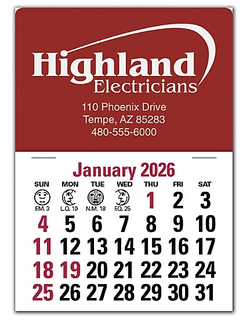 STICK UP CALENDAR  3 x 4 Rectangular Calendar