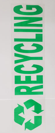 RECYCLING Clear Vinyl Labels  - 11in x 3in  ***IN STOCK***