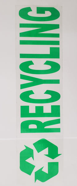 RECYCLING Clear Vinyl Labels  - 11in x 3in  ***IN STOCK***