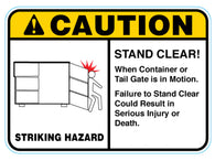 Stock: Stand Clear Container Stickers - 5" x 7"