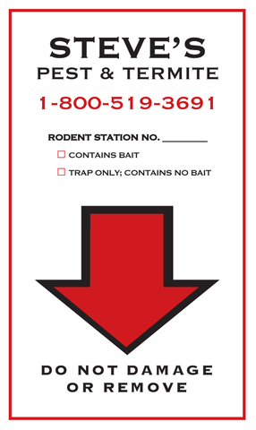 CUSTOM - Bait Station Placards - 3" x 4" (.15 inch Styrene)  FOR THE WALL NEXT TO THE BAIT STATION