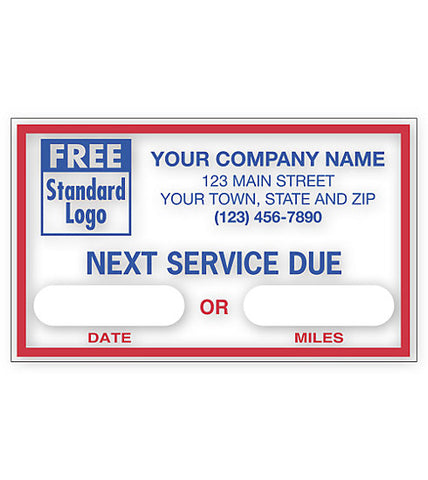 Static Cling Service Label - Next Service Due    #1690A