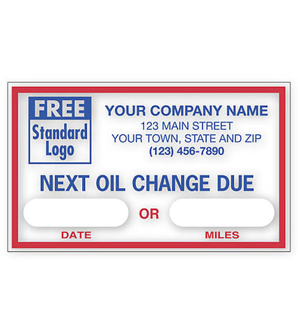 Static Cling Service Label - Next Oil Change Due    #1690C