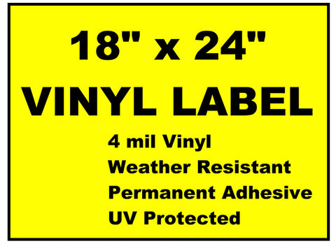 Custom Vinyl Labels - 18" x 24" (2 Colors)