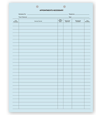 Appointments Necessary Forms, Two Hole Punch #20078