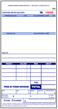 FUEL METER TICKET - 334 (Same Day Shipping)