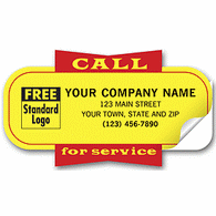 Service Labels - "Call for Service" - Yellow, Padded 346