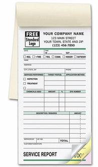 Pest Invoice Service Report Book 365-3