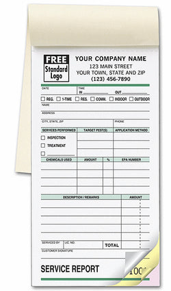 Pest Invoice Service Report Book 365-3