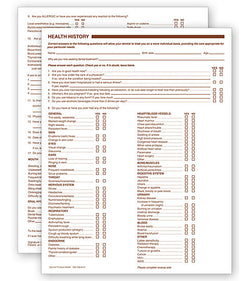 Patient Health History Form - Two-Sided, No Hole Punch