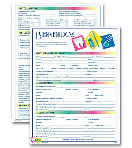 Dental Icon Registration Form - Two-Sided (Spanish) #4065S