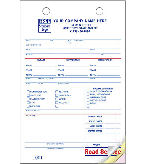 Road Service Register Form #613 – American Business Forms & Envelopes