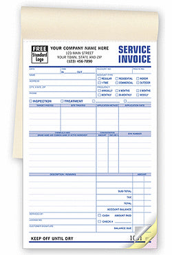 Pest Service Invoice Books 6576-3