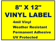 Custom: Vinyl Labels - 8" x 12" (2 Colors)