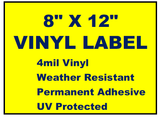 Vinyl Labels - 8" x 12" (2 Colors)
