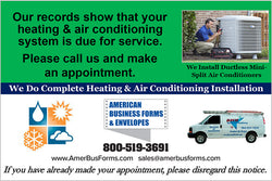 HVAC Reminder Cards - Template #13 - 4 in x 6 in