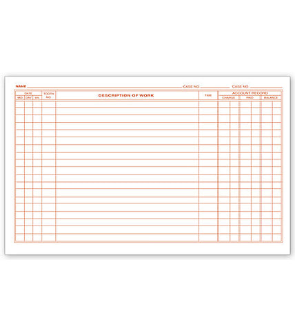 Dental Continuation Exam Records, 2 Sided, Card Style #D58