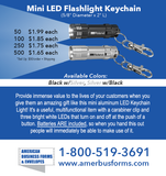 Mini LED Flashlight Keychain- with Your Logo and Phone/Website