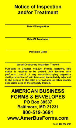 Notice of Inspection Label - 3" x 5"