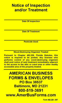 Notice of Inspection Label - 3" x 5" On Rolls