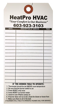 Burner Tags #2 with Wire Attached- Hang Tag