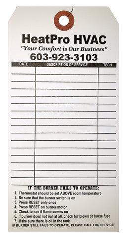 Burner Tags #2 with Wire Attached- Hang Tag