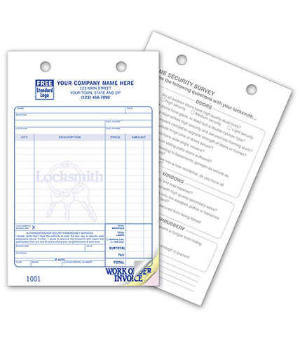 Locksmith Register Forms - Large Classic #619