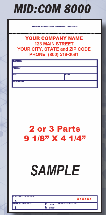 MID:COM 8000 Meter Ticket – American Business Forms & Envelopes