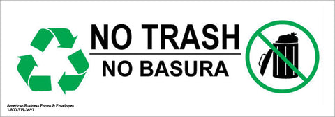 No Trash No Basura Sticker