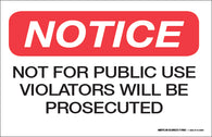 Stock: Not For Public Use Container Stickers - 6" x 8"