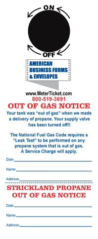 Out of Gas Notice