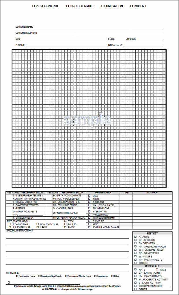 Pest Inspection Graph Pest Structured Graph - Long – American Business Forms & Envelopes