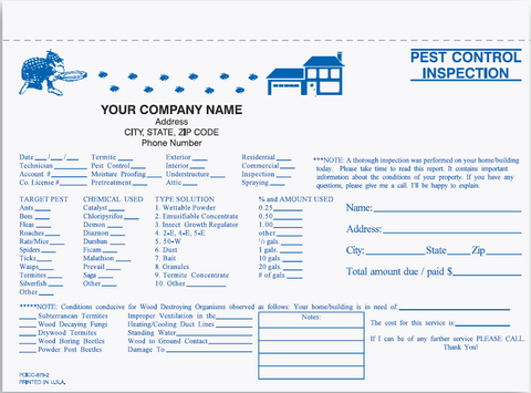 Pest Control Inspection Form