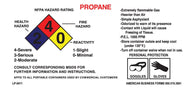 PROPANE NFPA HAZARD RATING LABEL (2.5in x 5in)