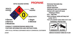 PROPANE NFPA HAZARD RATING LABEL (2.5in x 5in)