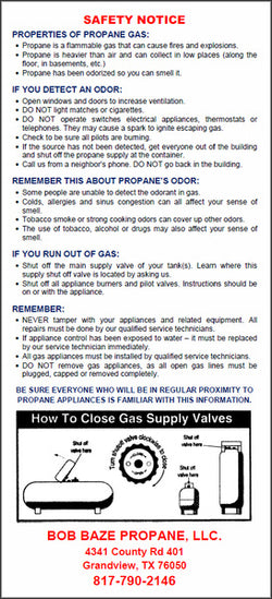 Propane Safety Notice