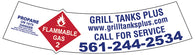 Propane Tank Label (Angled) #02 -  7" x 2"
