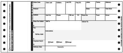 Terra Vista Solutions Fuel Ticket (QO-9) - Custom (Printed On Back)