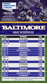 Football Schedule Magnets