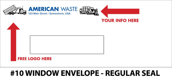 #10 Window Refuse Envelope - Regular Seal