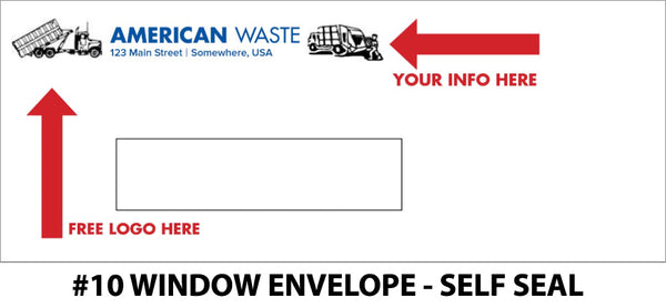 #10 Window Refuse Envelope - Self Seal