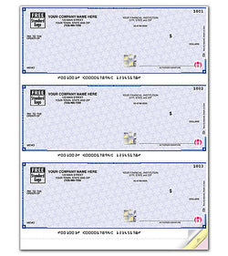 QuickBooks HIGH SECURITY Laser Checks 3/Page (without lines) SDLA105