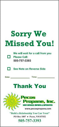 Pest Door Hanger - Full Color - Template #11 - Sorry We Missed You