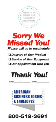 Refuse Door Hanger - Full Color - Template #02 - Sorry We Missed You