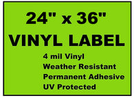 Custom: Vinyl Labels - 24" x 36" (2 Colors)