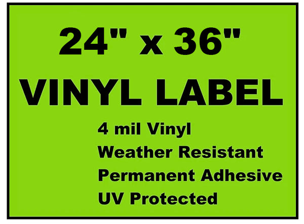 Custom: Vinyl Labels - 24" x 36" (2 Colors)